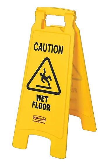 Slip hazard warning sign (USA)