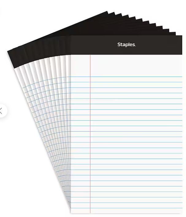 Notepad A5 - lined, pack of 12 (USA)
