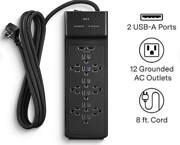 Power strip cube - 12 sockets, 2 x USB (CAN)