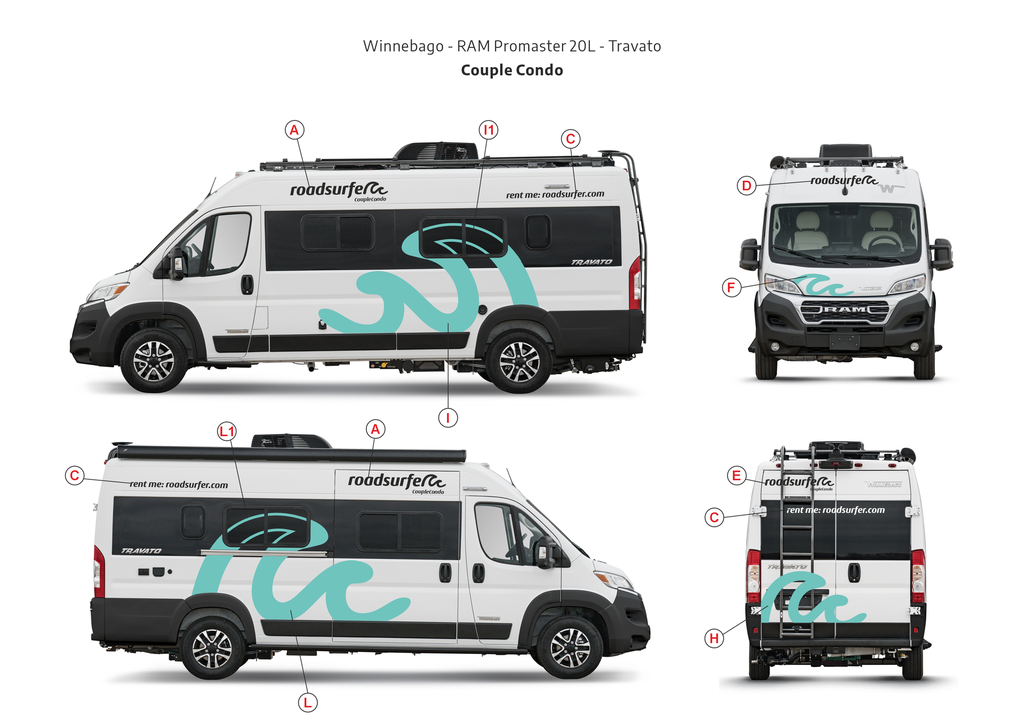 Roadsurfer Vehicle plot: Winnebago - RAM Promaster 20L - Travato - Couple Condo