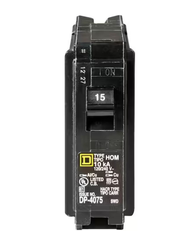 15 Amp breaker NA