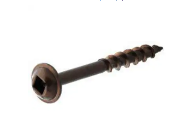 Square Wood Screw, #8 x 2-1/2", Bronze, Steel