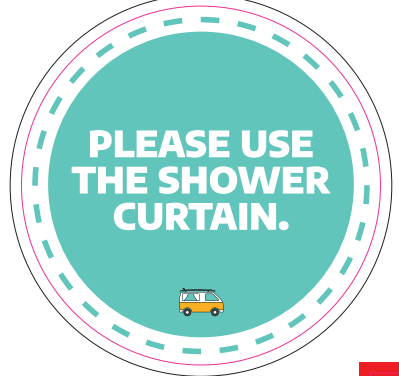 Aufkleber Duschvorhang