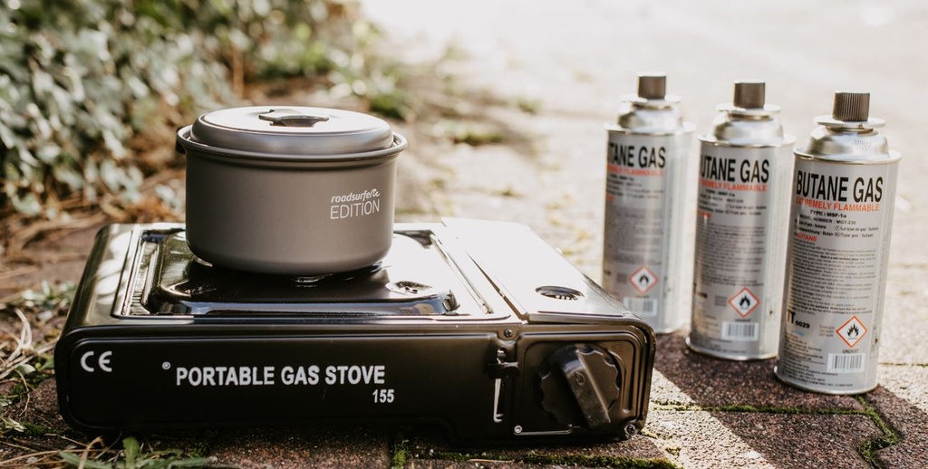 Tragbarer Gaskocher Roadsurfer branding