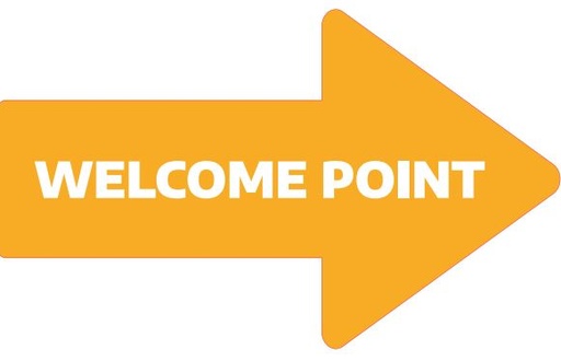 [22103560] Sign - direction arrow "Welcome Point" (NA)