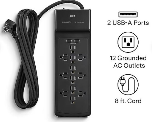 [2431080] Power strip cube - 12 sockets, 2 x USB (CAN)