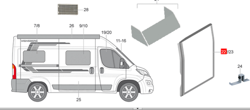 [53327] Knaus Roadhouse Mosquito Net Sliding door