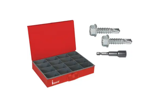 [50889] Imperial Hex Washer Head Tek Screw Assortment, Zinc Plated, 1103 Pieces