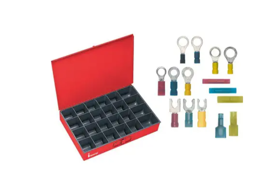 [59121] Imperial Nycrimp Insulated Ring, Spade, Snap and Quick Disconnect Terminals Assortment, 520 Pieces